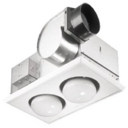 Bathroom Ventilation Fan/Heat Combination with Lights 70 CFM 3.5 Sones White -  BROAN, 164